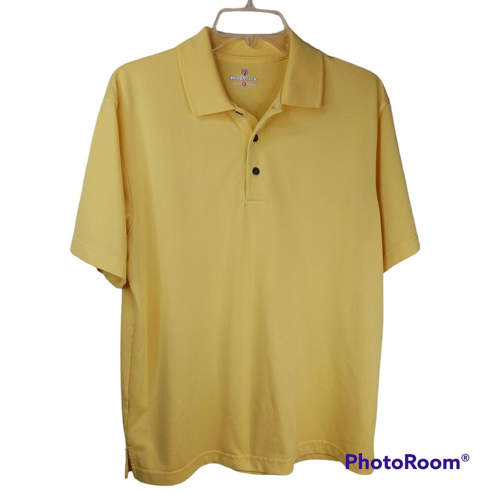 GOLF AMERICA Men's Golf Shirt Medium Yellow Polo
